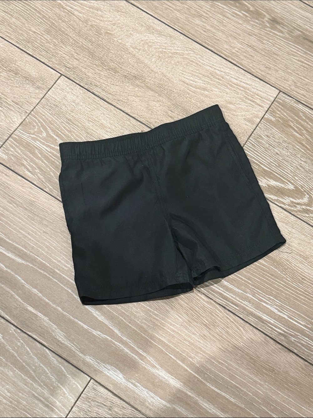 Kids Black Swim Trunks with Elastic Waistband (BD)